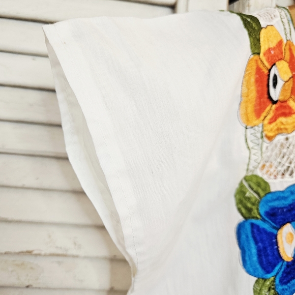 Vintage 70s Embroidered Mexican Peasant Dress S/M - Picture 11 of 12